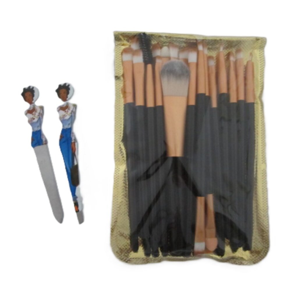 Cosmetic Bag Mirror Brushes Tweezers File Brushes Pen Key PardonMyFro Butter Me - Picture 6 of 6